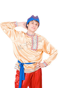 俄罗斯民族服装的男人。
