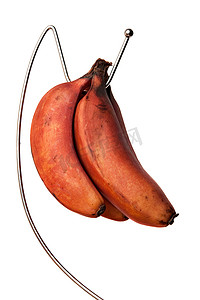 卡通香蕉5摄影照片_成熟的红香蕉束