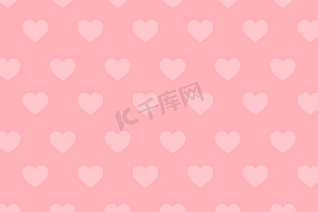 情人节背景与粉红色的心装饰。