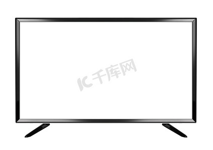 led拼接屏摄影照片_白色背景上的隔离 OLED 平面智能电视