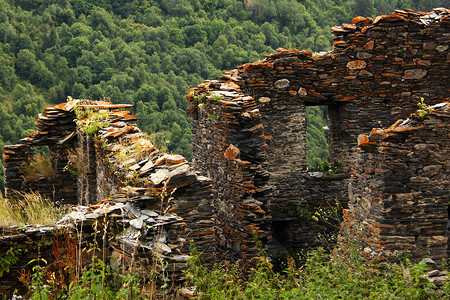 Tusheti 山的旧村庄遗址