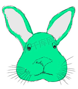 手绘兔子耳朵摄影照片_复活节兔子背景