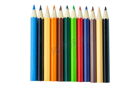 孤立在白色背景上的彩色铅笔，带有剪切路径