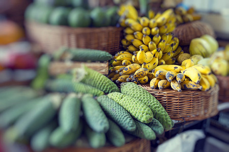 Mercado Dos Lavradores.Madeira Island, Po 的新鲜异国情调水果