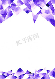 创新创意海报摄影照片_白色背景上的紫色多边形抽象框架。