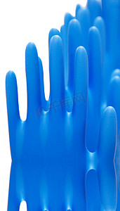 蓝色乳胶手套