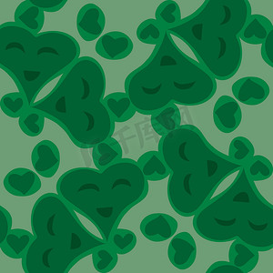 绿色微笑形状的矩形图案