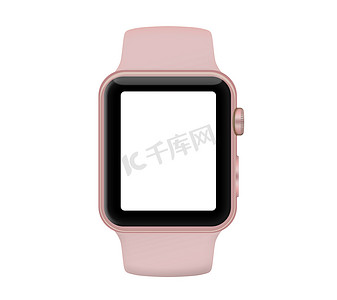 玫瑰金铝制表壳智能手表和粉色沙色运动表带