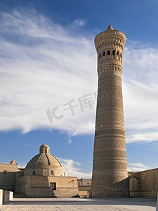 po摄影照片_Po-i-Kalyan 尖塔，布哈拉，乌兹别克斯坦