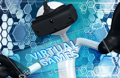 vr头盔摄影照片_虚拟现实 VR 游戏