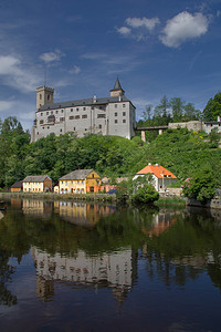 罗森博格摄影照片_Rozmberk nad Vltavou, Rozmbek Castle, Rozmberk castle, 捷克共和国