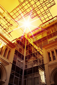 太阳日摄影照片_太阳日的现代建筑