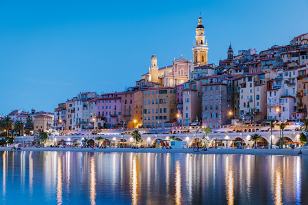 Menton France,Cote d Azur France, View on old part of Menton, Provence-Alpes-Cote dAzur, 法国