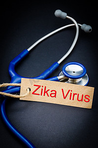 Zika 病毒和听诊器。