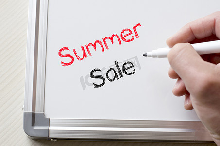 夏季促销夏季摄影照片_写在白板上的夏季大减价