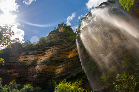 温特沃斯摄影照片_澳大利亚蓝山瀑布