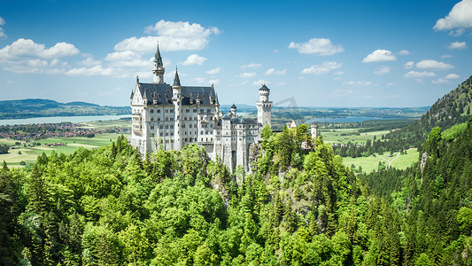寻龙传说摄影照片_城堡新天鹅堡巴伐利亚德国