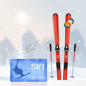 冬天的滑雪通行证