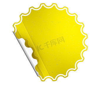 黄色圆形 hamous 贴纸或标签
