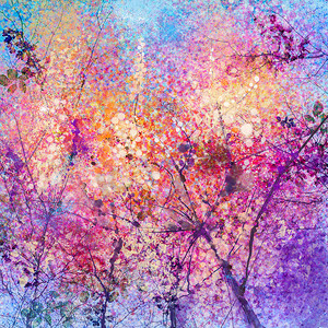 抽象的樱花花水彩画背景