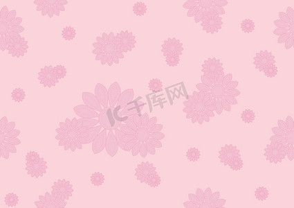 粉色矢量花朵摄影照片_无缝模式与粉红色的花朵