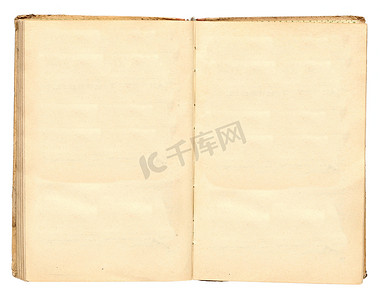 一本旧书，空白的黄色页面