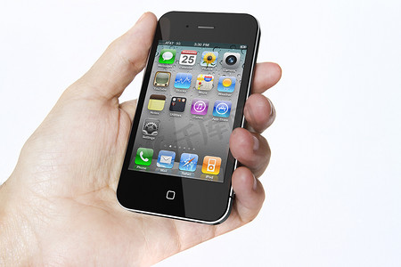 手机黑色苹果手机摄影照片_苹果 iPhone 4G