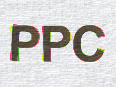 营销理念： 织物纹理背景上的 PPC