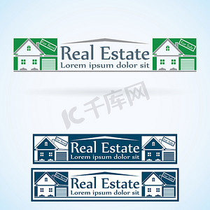 房地产矢量 logo 设计模板颜色集。