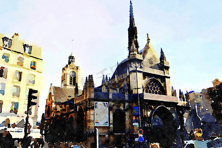 巴黎市中心的小型哥特式教堂之一