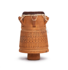 Djembe，苏里南打击乐器，手工制作的山羊皮木鼓