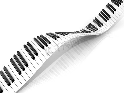 波浪抽象钢琴键盘
