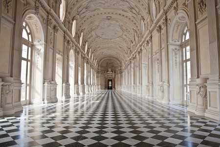 古代皇宫背景摄影照片_意大利 - 皇宫：维纳里亚戴安娜画廊