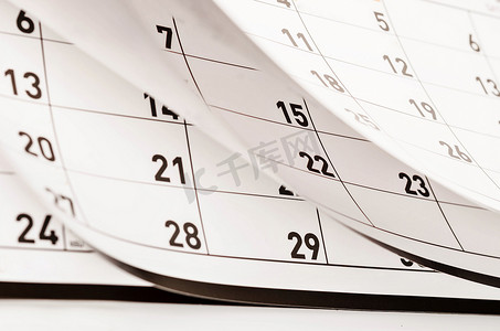 月份icon摄影照片_日历上显示的月份和日期。