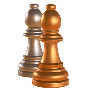 运动小插图摄影照片_孤立的国际象棋小雕像 3d 插图