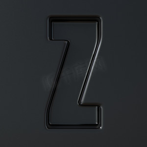黑色海报字体摄影照片_黑色雕刻字体 Letter Z 3D