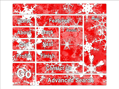 雪导航摄影照片_有雪的圣诞节或欢乐季节网站导航按钮