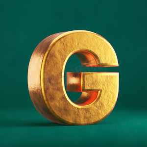 潮水绿色背景上的 Fortuna 金色字母 G 大写。