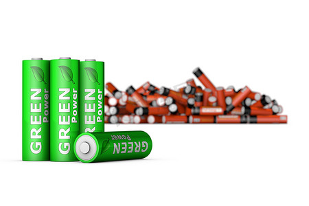 前面的绿色生态电池