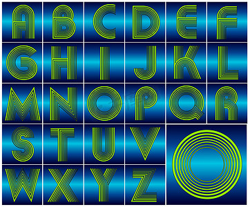Abc 字母数字刻字设计集