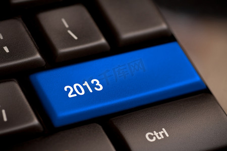 新年按钮摄影照片_2013 键盘上的键