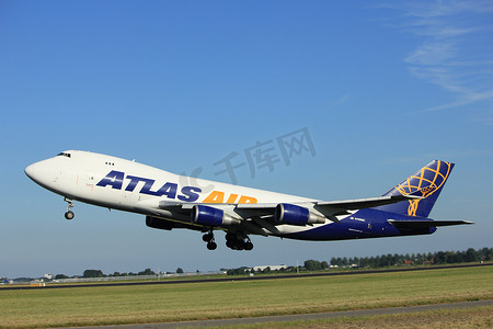 荷兰阿姆斯特丹-2016 年 8 月 18 日：N496MC 阿特拉斯航空波音 747-47UF