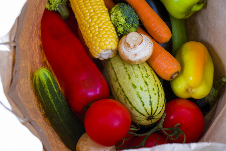 五颜六色的蔬菜混合、配料和生有机素食，复制粘贴空间