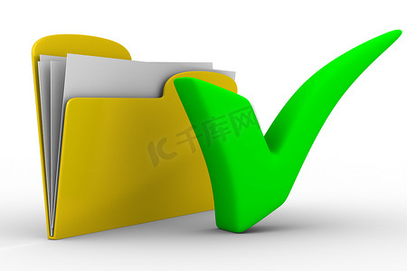 白色背景上的黄色计算机文件夹。