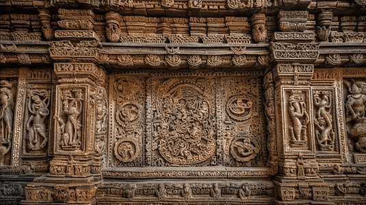 印度教寺庙的墙壁