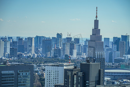 从都厅展望台看到的东京市景