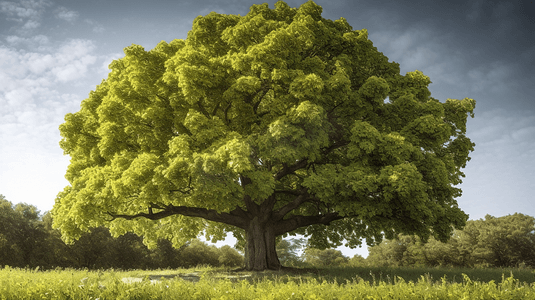 欧美大树摄影照片_一棵长着很多叶子的大树