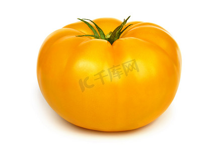 新鲜果实摄影照片_大的新鲜黄色番茄。