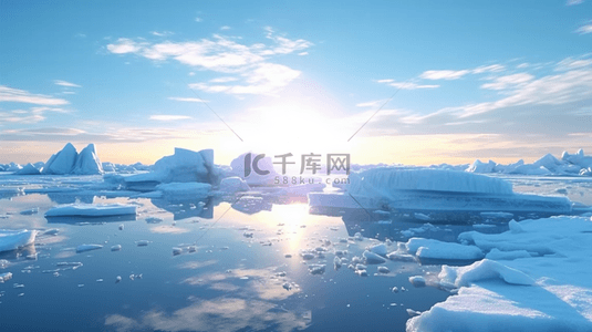 冰展台背景图片_夏天漂浮的冰块冰山