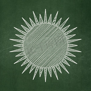 假期概念：黑板背景上的太阳